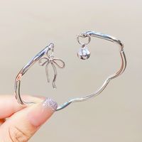 Dulce Estilo Simple Forma De Corazón Nudo De Lazo Metal Lazo Mujeres Brazalete sku image 10