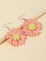1 Pair Elegant Sweet Flower Raffia Drop Earrings main image 3