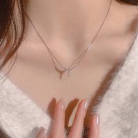 Ig Style Korean Style Star Titanium Steel Copper Inlay Zircon Pendant Necklace main image 4