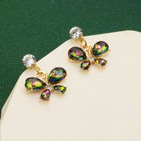 1 Pair Lady Butterfly Plating Inlay Alloy Zircon Drop Earrings main image 1