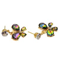 1 Pair Lady Butterfly Plating Inlay Alloy Zircon Drop Earrings main image 4