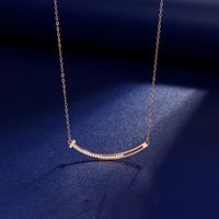 Simple Style U Shape Sterling Silver 18k Gold Plated Artificial Gemstones Necklace In Bulk sku image 1