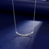 Simple Style U Shape Sterling Silver 18k Gold Plated Artificial Gemstones Necklace In Bulk sku image 3