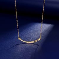 Simple Style U Shape Sterling Silver 18k Gold Plated Artificial Gemstones Necklace In Bulk sku image 2