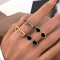 Novelty Glasses Copper Artificial Diamond Open Rings In Bulk main image 6