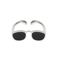 Novelty Glasses Copper Artificial Diamond Open Rings In Bulk sku image 2