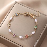 Wholesale Jewelry Casual Simple Style Star Heart Shape Bow Knot Alloy Rhinestones Pearl Plating Inlay Bracelets sku image 5