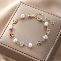 Wholesale Jewelry Casual Simple Style Star Heart Shape Bow Knot Alloy Rhinestones Pearl Plating Inlay Bracelets sku image 4