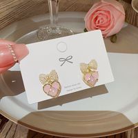 Wholesale Jewelry Sweet Heart Shape Bow Knot Alloy Artificial Pearls Pearl Plating Drop Earrings Ear Studs sku image 27