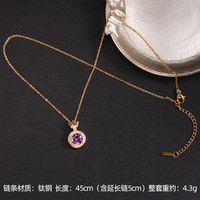 Lady Korean Style Geometric Square Heart Shape Copper Plating Inlay Zircon Pendant Necklace sku image 3
