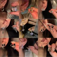 1 Pair Casual Simple Style Round Heart Shape Plating Inlay Copper Zircon Earrings main image 2