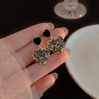 1 Pair Casual Simple Style Round Heart Shape Plating Inlay Copper Zircon Earrings sku image 17