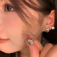 1 Pair Casual Simple Style Round Heart Shape Plating Inlay Copper Zircon Earrings sku image 13