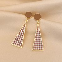 1 Pair Casual Round Flower Rectangle Plating Inlay Alloy Rhinestones Opal Pearl Drop Earrings sku image 9