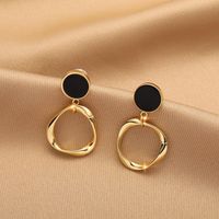 1 Pair Casual Round Flower Rectangle Plating Inlay Alloy Rhinestones Opal Pearl Drop Earrings sku image 8