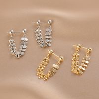 1 Pair Simple Style Solid Color Patchwork Alloy Ear Studs main image 1