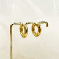 1 Pair Commute C Shape Polishing Enamel Plating 304 Stainless Steel 14K Gold Plated Earrings sku image 8