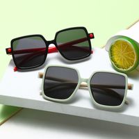Punk Streetwear Solid Color Ac Square Full Frame Kids Sunglasses main image 1