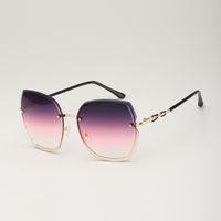 Elegant Gradient Color Pc Polygon Frameless Women's Sunglasses sku image 3
