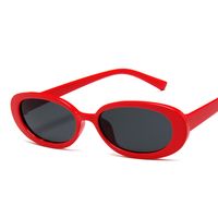 Retro Solid Color Ac Oval Frame Full Frame Women's Sunglasses sku image 3