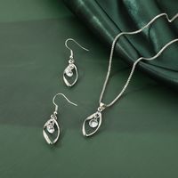Commute Solid Color Alloy Iron Plating Inlay Zircon Women's Earrings Necklace main image 4
