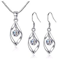 Commute Solid Color Alloy Iron Plating Inlay Zircon Women's Earrings Necklace main image 1