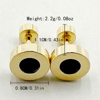 1 Pair Classic Style Commute Round Plating Inlay 304 Stainless Steel Zircon 14K Gold Plated Ear Studs main image 3