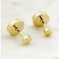 1 Pair Classic Style Commute Round Plating Inlay 304 Stainless Steel Zircon 14K Gold Plated Ear Studs main image 4