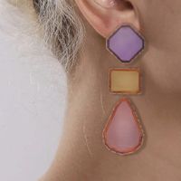 1 Pair Simple Style Water Droplets Inlay Alloy Glass Drop Earrings main image 1