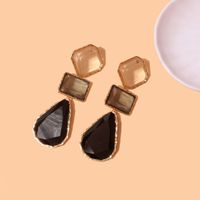 1 Pair Simple Style Water Droplets Inlay Alloy Glass Drop Earrings main image 8