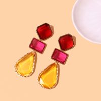 1 Pair Simple Style Water Droplets Inlay Alloy Glass Drop Earrings main image 7