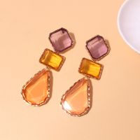 1 Pair Simple Style Water Droplets Inlay Alloy Glass Drop Earrings sku image 2