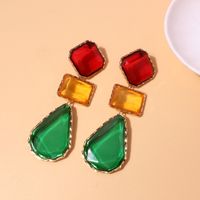 1 Pair Simple Style Water Droplets Inlay Alloy Glass Drop Earrings main image 6