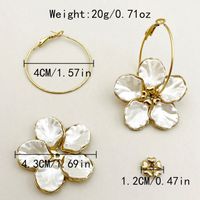 1 Pair Classical Vintage Style Flower Plating Inlay 304 Stainless Steel Shell 14K Gold Plated Earrings main image 2
