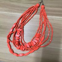 Retro Ethnic Style Colorful Solid Color Wood Beaded Women's Long Necklace sku image 1
