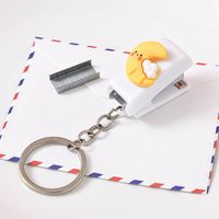 Cute Cartoon Student Small Portable Binding Book Stapler With Keychain sku image 10