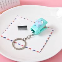 Cute Cartoon Student Small Portable Binding Book Stapler With Keychain sku image 6