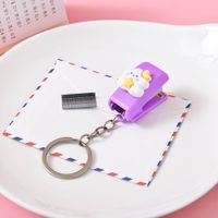 Cute Cartoon Student Small Portable Binding Book Stapler With Keychain sku image 14