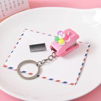 Cute Cartoon Student Small Portable Binding Book Stapler With Keychain sku image 13
