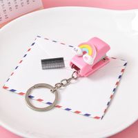 Cute Cartoon Student Small Portable Binding Book Stapler With Keychain sku image 12