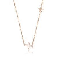 Cute Airplane Stainless Steel Plating Inlay Diamond Rose Gold Plated Necklace Pendant main image 2