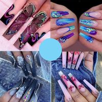 French Style Shiny Marble Flower Butterfly Abs Wear Manicure 1 Set main image 1