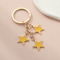 Commute Pentagram Metal Enamel Gold Plated Bag Pendant Keychain main image 4