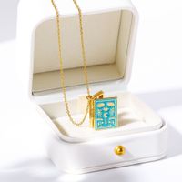 Copper Casual Simple Style Commute Enamel Plating Clouds Moon Pendant Necklace main image 9