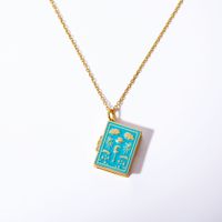 Copper Casual Simple Style Commute Enamel Plating Clouds Moon Pendant Necklace main image 8