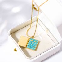 Copper Casual Simple Style Commute Enamel Plating Clouds Moon Pendant Necklace main image 3