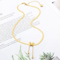 304 Stainless Steel 18K Gold Plated Vintage Style Plating Butterfly Necklace main image 4