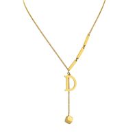 Simple Style Letter Titanium Steel Plating 18k Gold Plated Necklace sku image 2