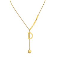 Simple Style Letter Titanium Steel Plating 18k Gold Plated Necklace main image 4