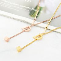 Simple Style Letter Titanium Steel Plating 18k Gold Plated Necklace main image 6
